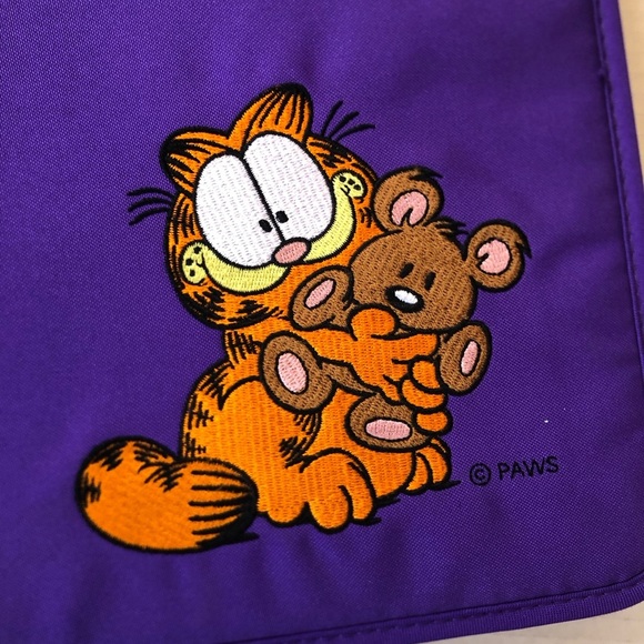Vtg 90s Embroidered Garfield Binder - Picture 5 of 16